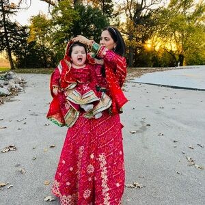 Red and Green Traditional Outfit